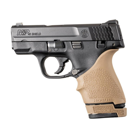 Hogue OverMolded Rubber Grip Extension Base Pad, for S&W M&P 40 Shield 7-Round Magazines, Flat Dark Earth 