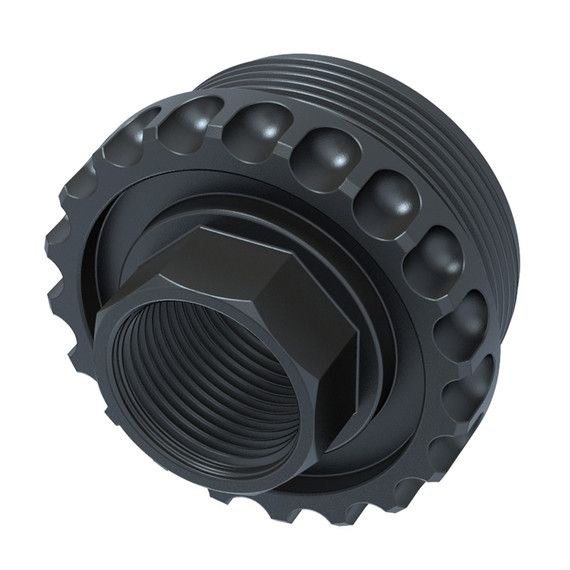 Lantac Adaptable Core, Titanium Direct Thread HUB Adapter, 5/8x24 Thread Pitch, QPQ Black Finish 