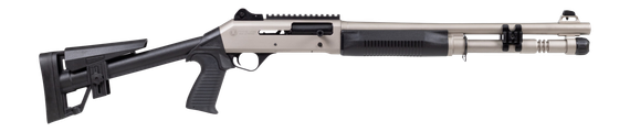 Panzer Arms M4 Marine, 12 GA, 18.50" Barrel, 5 Rds, Picatinny Rail, Nickel/Black 