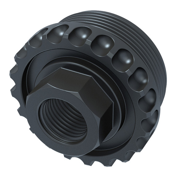 LanTac ADC DT 1/2X28 HUB TI, Direct Thread HUB Adapter, QPD Finish 