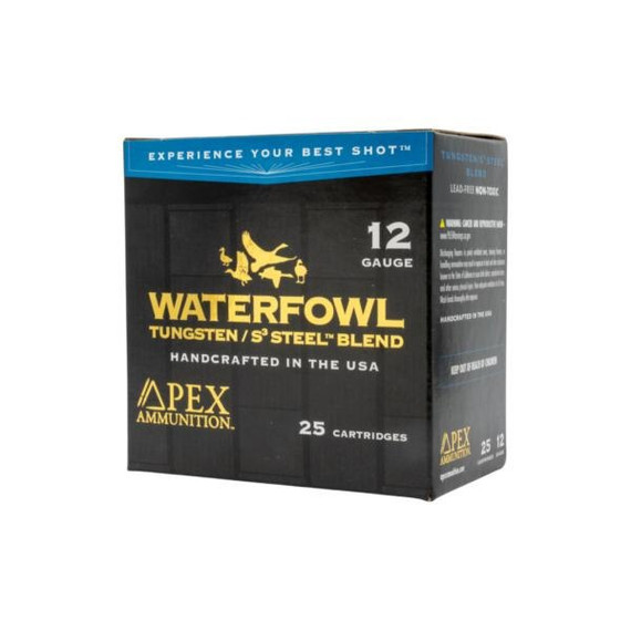Apex Ammunition Waterfowl TSS/S3 Steel Blend, 12 Gauge, 3" 1-5/16 oz, #7.5 & #4 Shot, 25 Rounds 