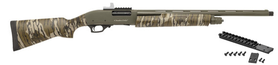 Charles Daly 301 Compact, 20GA, 22.00" Barrel, 5 Rds, Fiber Optic Sights, OD Green/Mossy Oak Bottomland 