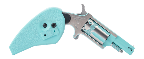 North American Arms Iris, 22 LR, 1.13" Barrel, 5 Rds, Turquoise Cerakote / Stainless 
