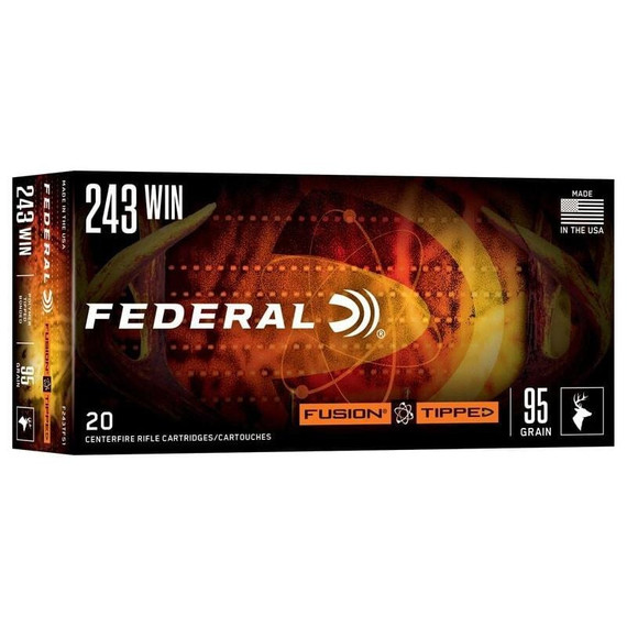Federal Fusion Tipped, .243 Win, 95 Grain, 20 Rds 