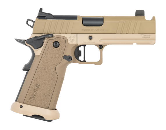 Tisas Carry 9 DS Comp, 9MM, 4.25" Compensated Barrel, 17 Rds, Optic Ready, Flat Dark Earth 