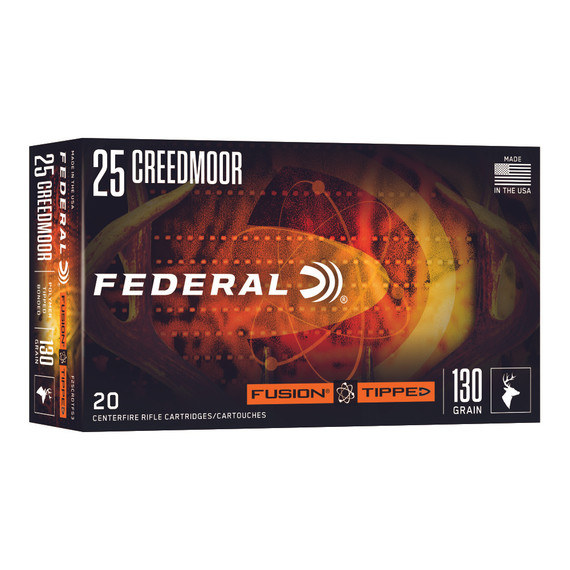 Federal Fusion, 25 Creedmoor, 130 Grain, Fusion Tipped, 20 Rds 