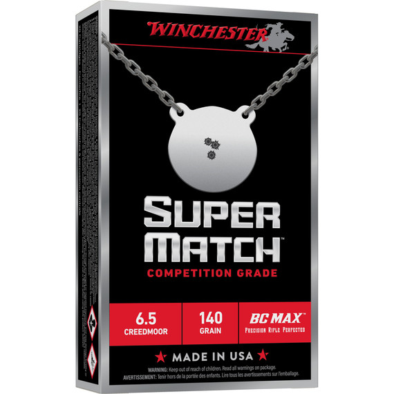 Winchester Super Match BC Max, 6.5 Creedmoor, 140 Grain 
