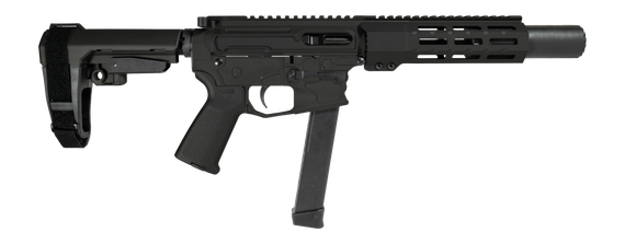 Shark Coast Tactical Sneeky Pete, 9MM Luger, 5.50" Threaded Barrel, 30 Rds, M-LOK Handguard, Black Melonite/Black Cerakote 