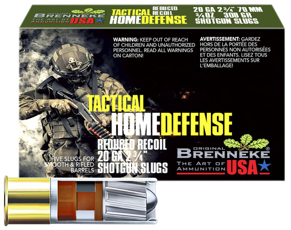 Brenneke SL202THD THD Home Defense, 20 Gauge, 2.75" Barrel, 5 Rds, Lead 