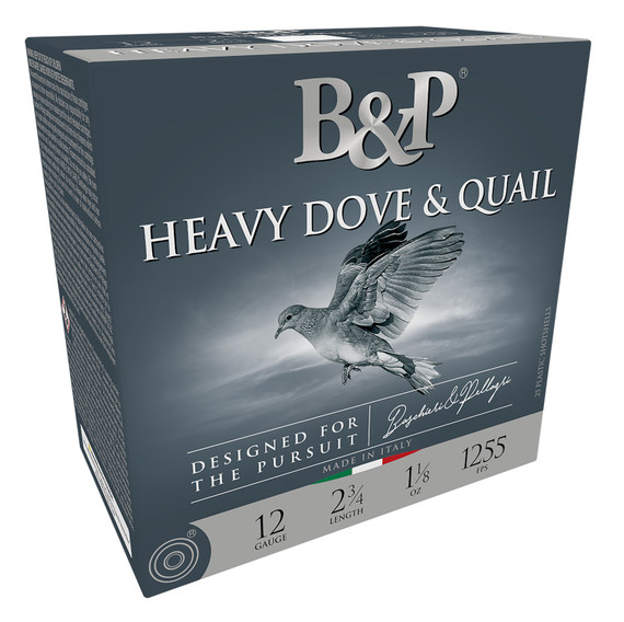 B&P 12B18D75 Heavy Dove & Quail, 12 Gauge, 2.75" Length, 1 1/8 oz, #7.5 Shot, 25 Rounds 