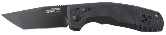 S.O.G SOG-TAC AU, 3.43" Tanto Blade, Black TiNi, Black Micro-Textured Handle 