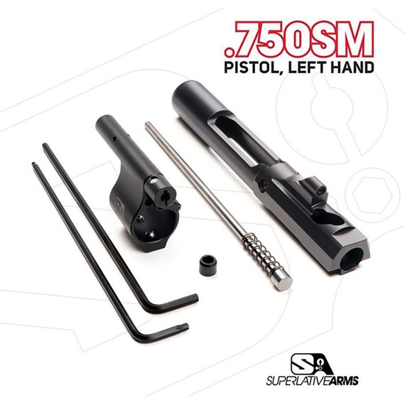 Superlative Arms AR-15 Adjustable Piston System, .750" Solid Gas Block, Left Hand, Dark DLC Finish 