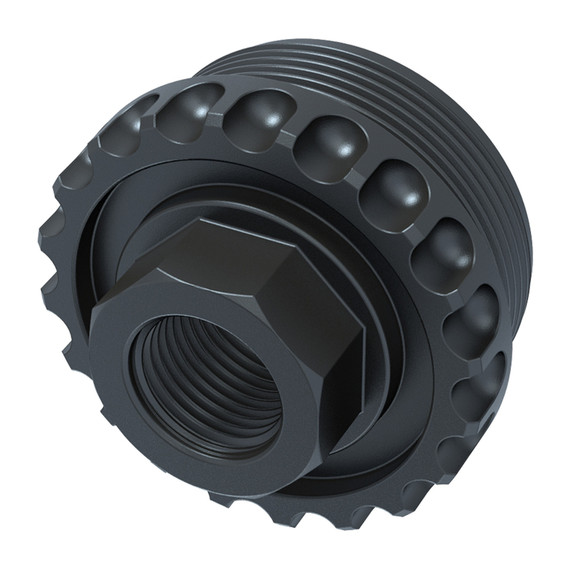 LanTac Adaptable Core, Direct Thread HUB Adapter, 1/2X28 Thread Pitch, QPQ Finish, Black 