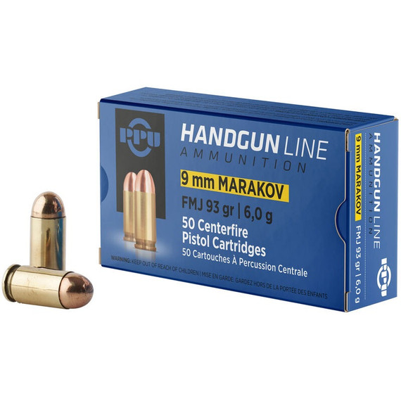 Prvi Partizan Handgun Line, 9x18mm Makarov, 93 Grain FMJ, 50 Rounds 