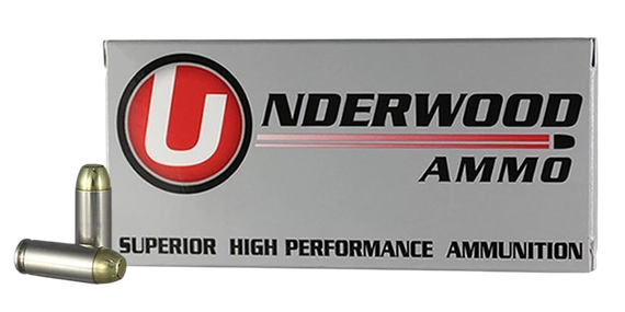 Underwood Ammo 241, 10mm Auto, 180gr Full Metal Jacket Flat Nose, 50 Rounds, Nickel-Plated Brass 