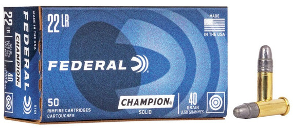 Federal Champion 510, 22 LR, 40 Grain Solid Lead Round Nose, 500 Rds 