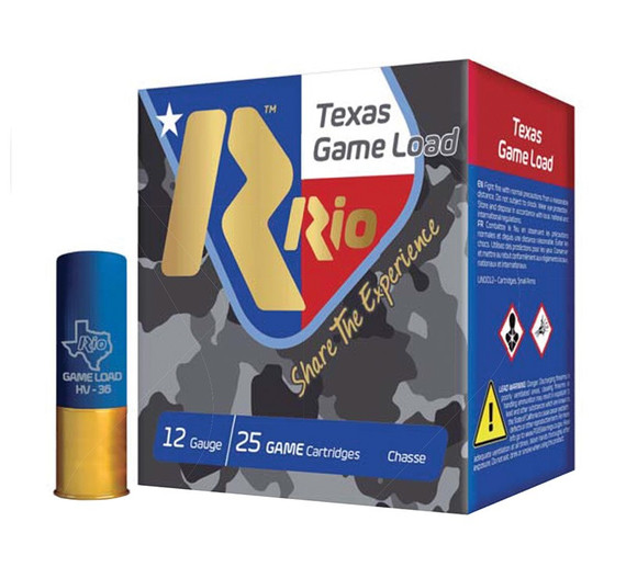 Rio Texas Game Load TG366TX, 12 Gauge, 2.75" Shell, 1-1/4 oz #6 Shot, Case of 250 Rounds 