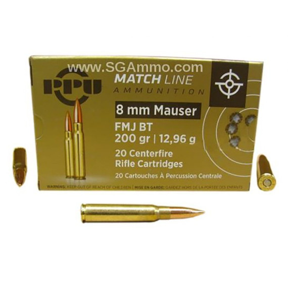 Prvi Partizan PPM8 Match, 8mm Mauser, 200gr FMJ BT, 20 Rounds 