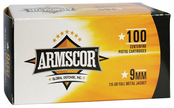 Armscor Precision, 9MM Luger, 115 GR Full Metal Jacket, 100 Rds 