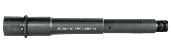 Lead & Steel LS300-7.5, .300 AAC Blackout, 7.50" Government Profile Pistol Barrel, QPQ Black Nitride 