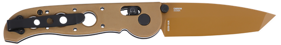 Columbia River M16-02XD, Folding Tanto D2 Steel Blade, Desert Tan Grivory Handle, Desert Tan Finish 