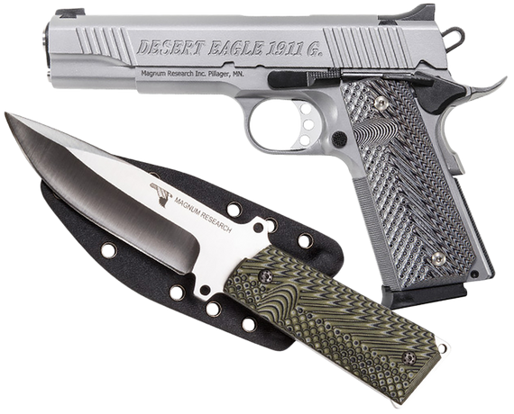 Magnum Research DE1911GSS-K, 45 ACP, 5.01" Barrel, 8+1 Rds, Matte Stainless Steel - 761226088691 