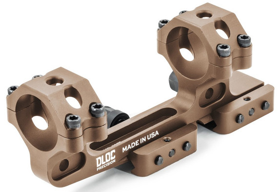 DLOC Precision Cantilever Scope Mount, 30mm Rings, 1.63" Height, Auto-Adjusting QD Lock-Up, Tan Hardcoat Anodized 