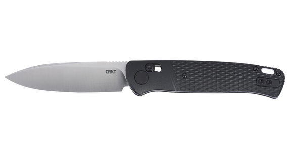 CRKT Counterpart, Folding EDC Knife, Satin Drop Point Blade, Black Textured GRN Handle 