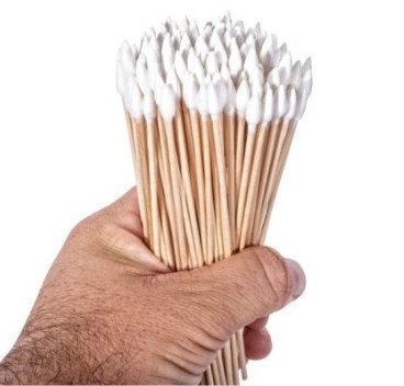 Breakthrough Clean Technologies BT-CS6-200PK, 6" Cotton Swabs, Lint-Free High Absorbency, Wood Handle, White 