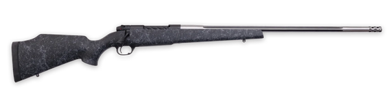 Weatherby Mark V Accumark, 25 CREEDMOOR, 22.00" Threaded Barrel, 4+1 Rds, Matte Black w/ Spiderweb 