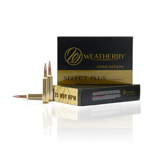 Weatherby Select Plus Hornady SST, 25 Wby RPM, 117gr, Rifle Ammunition, 20 Cartridges 