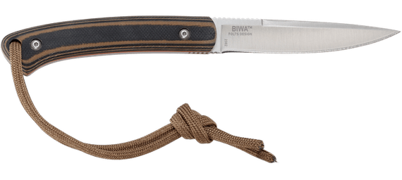 CRKT Biwa, 3.02" Fixed Blade Knife, Black/Brown G10 Handle, Satin Plain Edge 