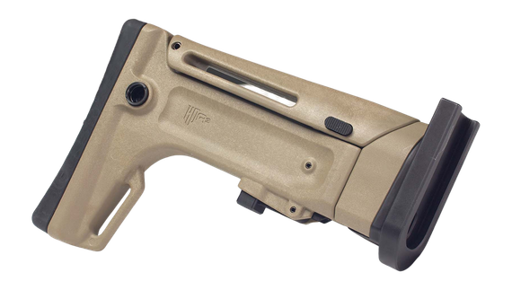 Kinetic Development Group FN Scar Stock, Folding, Adjustable Cheek Riser and Length of Pull, Flat Dark Earth 