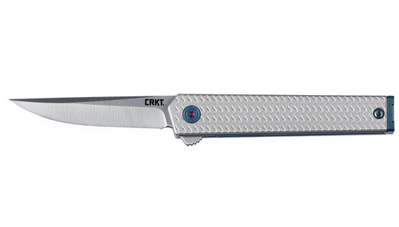 Columbia River CEO Microflipper, Gray Textured Handle, Stainless Steel Blade 
