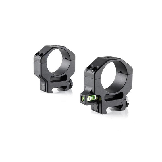 RPM Precision 30mm Medium Scope Rings w/ Co-Linear Bubble Level, Built-In Anti-Cant Bubble Level, Black 