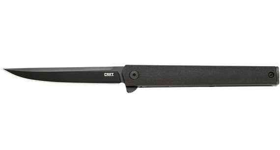 CRKT CEO Flipper, AUS-8 Drop Point Blade, Glass-Reinforced Nylon Handle, Black 