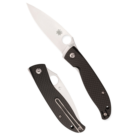 Spyderco Mantra 4, Carbon Fiber/G10 Handle, Satin Plain Blade, Folding Knife 