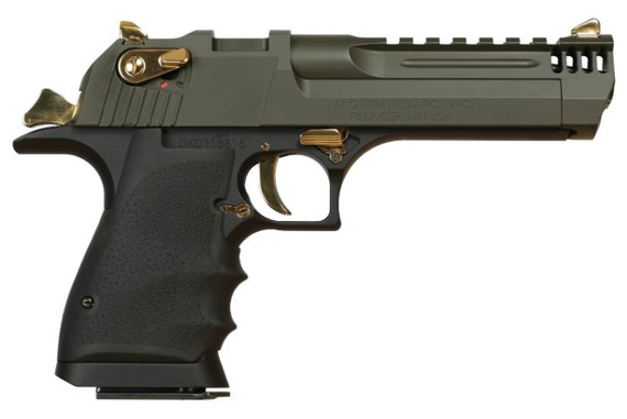 Magnum Research Desert Eagle Mark XIX L5, .357 Magnum, 5.00" Barrel, 9 Rds, Black/Mil-Spec Green - 761226090953 