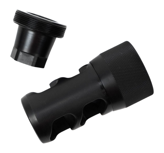 Area 419 Hellfire 2P, 2-Port Self-Timing Muzzle Brake 223/6mm, 5/8-24 Threads, Black 