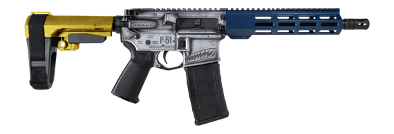 Shark Coast Tactical P-51 Mustang, 5.56 NATO, 10.50" Threaded Barrel, 30+1 Rds, M-LOK Handguard, Black Nitride 