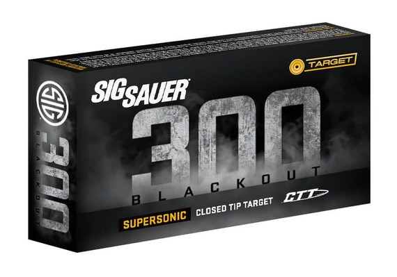 Sig Sauer Supersonic CTT, 300 AAC Blackout, 125gr Closed Tip Target, 20 Rds 