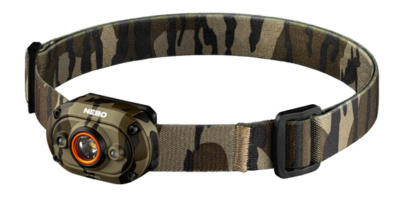 NEBO MYCRO 450, Rechargeable Headlamp & Cap Light, Mossy Oak Bottomland 