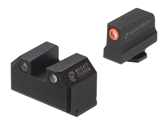 Night Fision Optics Ready Stealth Series, Glock 43X, Orange Front Ring, Black Finish 