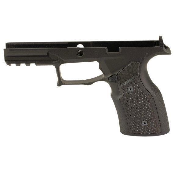 Sharps Bros Grip Module, Taurus GX4 Carry, 7075-T6 Aluminum, Black Anodized, Wenge Wood Panels 