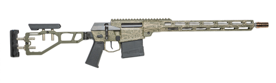 Cnc Firearms Q Fix, 308 WIN, 16.00" Threaded Barrel, Green/Tan Topographic Finish 
