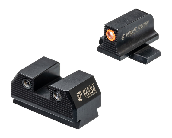 Night Fision Optics Ready Stealth Night Sight Set for Sig Sauer P365/507k, Orange Front Ring, Black Nitride Finish 