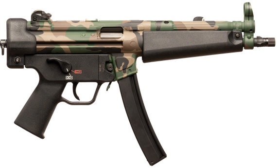 Heckler & Koch SP5, 9MM Luger, 8.86" Barrel, 30+1 Rds, Woodland Camo - 642230269491 