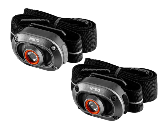 NEBO Mycro 250 Rechargeable Headlamp 2-Pack, Black 