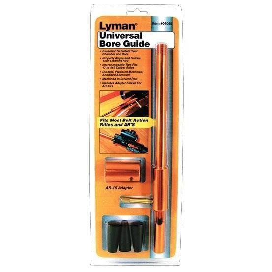 Lyman Universal Bore Guide Set, Interchangeable Tips .17 to .416 Caliber, Anodized Aluminum Finish 