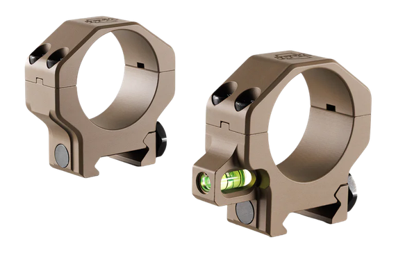 Ruffs Precision CLR-35100-FDE, 35mm Medium Scope Rings 1.00" Height with Integrated Bubble Level, Flat Dark Earth 